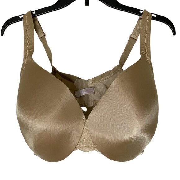 Cacique 42DDD Nude Beige Bra Smooth Full Coverage Underwire Lace Back - Picture 1 of 8
